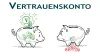 Das Vertrauenskonto - zwei Sparschweinchen schauen sich an, eins hat viele Vertrauensmünzen im Bauch und ist glücklich. Das andere hat nur wenig Vertrauensmünzen, andere liegen unter ihm. Es ist unglücklich
