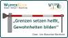 Schlagbaum und Text Grenzen setzen heißt, Gewohnheiten bilden